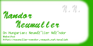 nandor neumuller business card